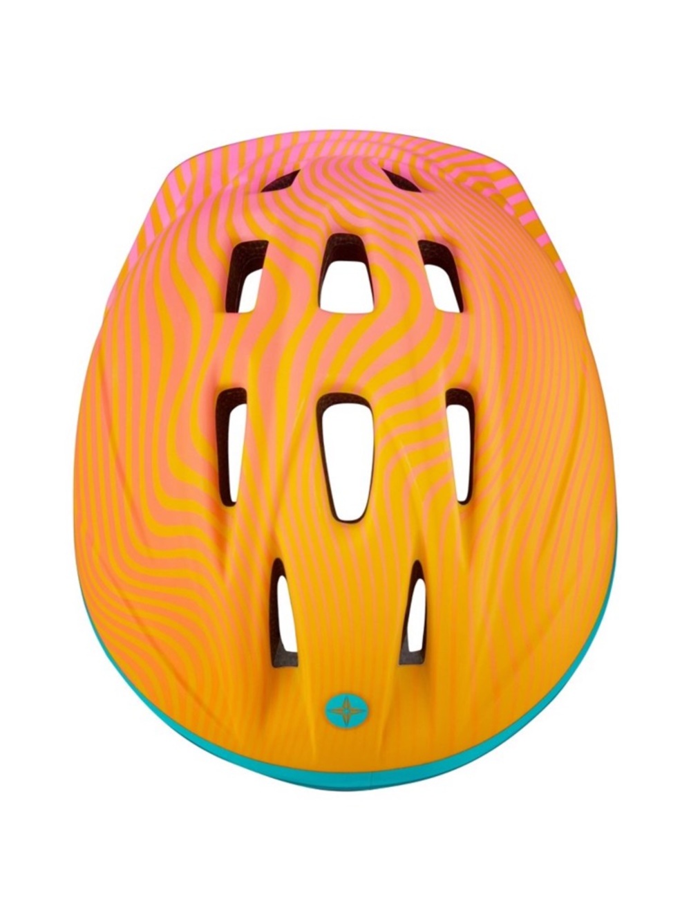 Schwinn Kids Bike Helmet in Orange with Pink Stripes and Teal Trim